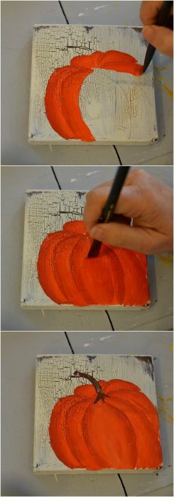 Paint Orange Pumpkins in Acrylics | Fall crafts, Fall diy ...