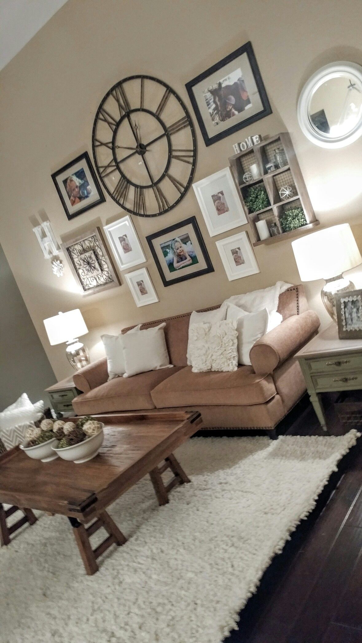 Collage wall | Wall decor living room rustic, Family room walls, Wall