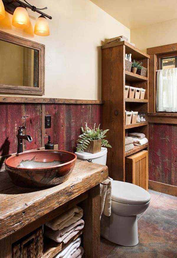 30 Inspiring Rustic Bathroom Ideas for Cozy Home - Amazing DIY