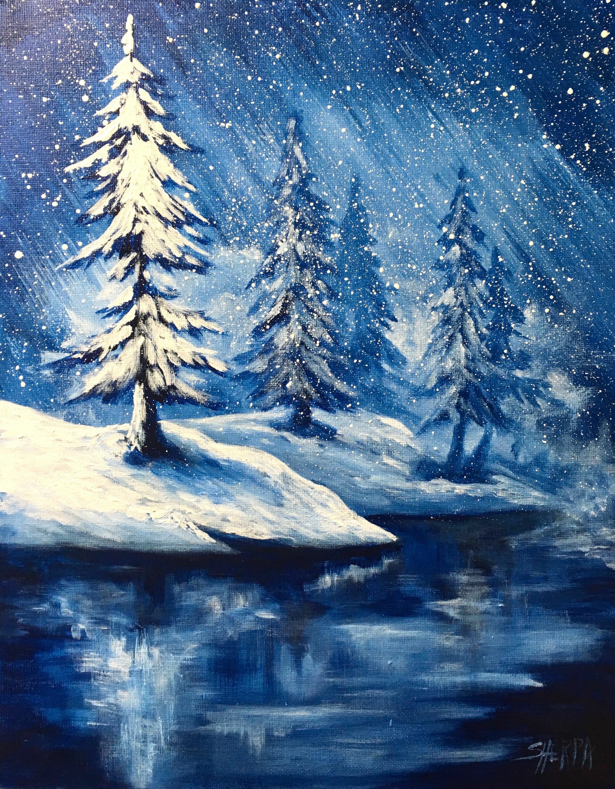 acrylic easy winter landscape painting scaled