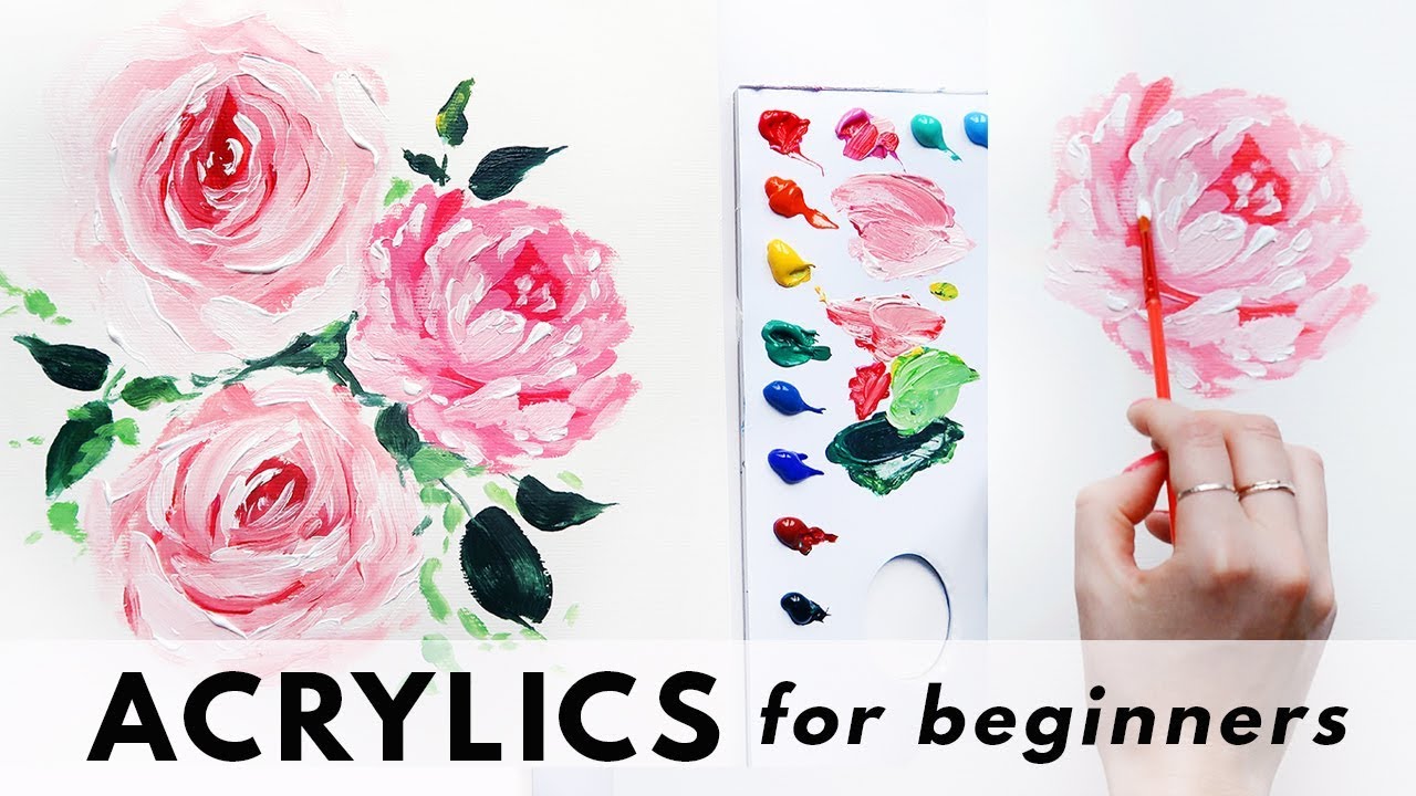 acrylic flower painting tutorial for beginners