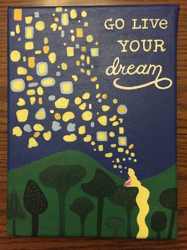 acrylic painting easy cute disney painting ideas