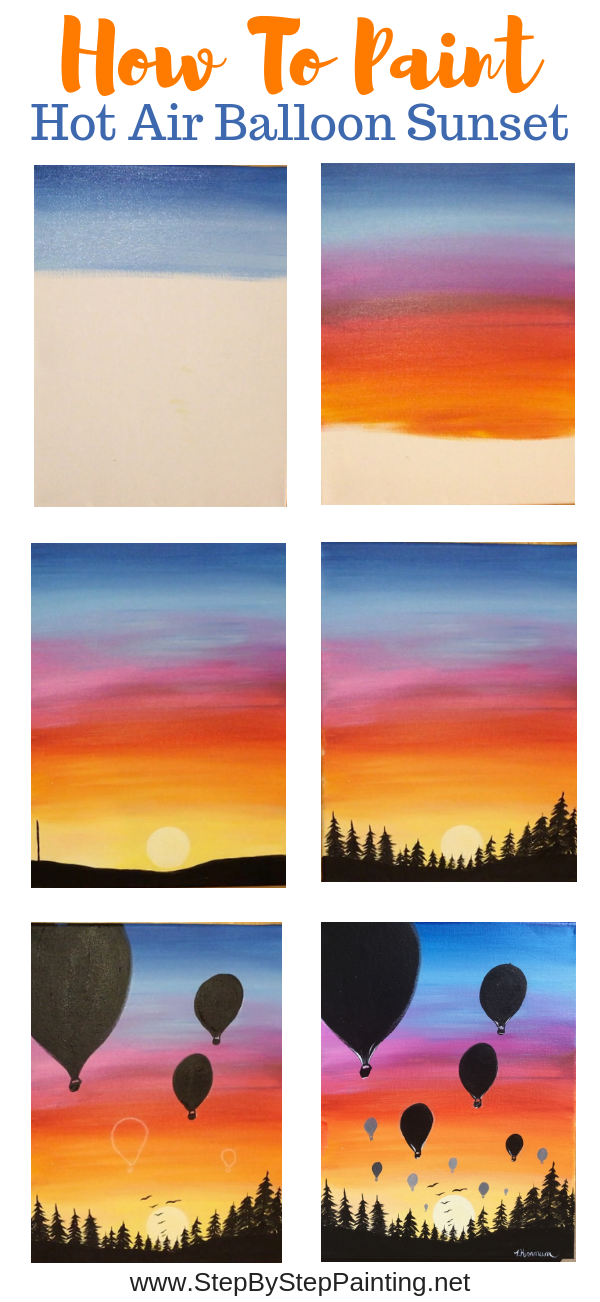 acrylic painting tutorial for beginners step by step sunset