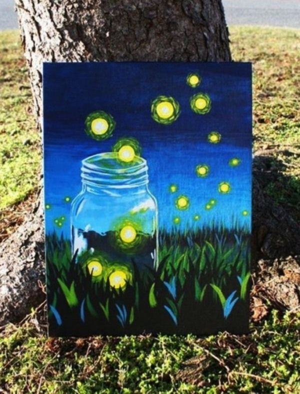 easy acrylic painting on canvas ideas