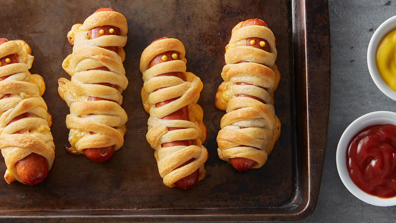 how to make appetizing fried zombie mummy dogs
