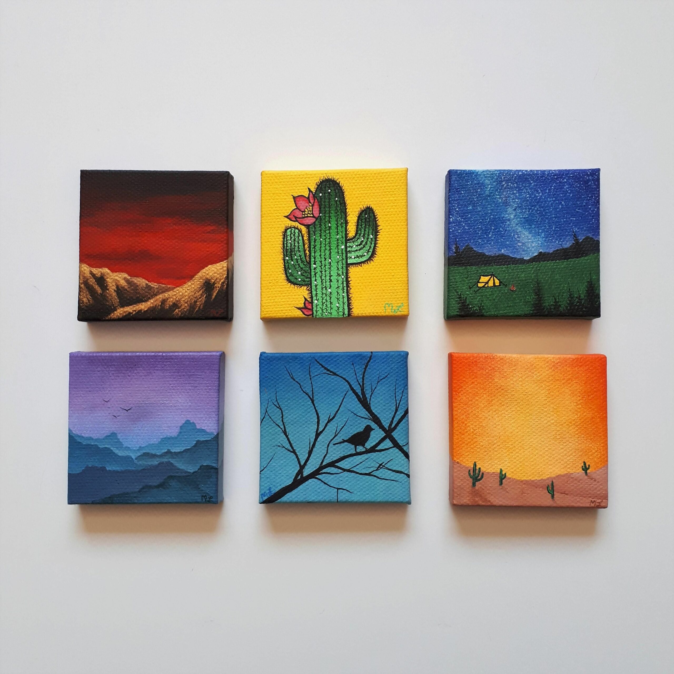mini canvas acrylic easy canvas painting ideas for beginners scaled