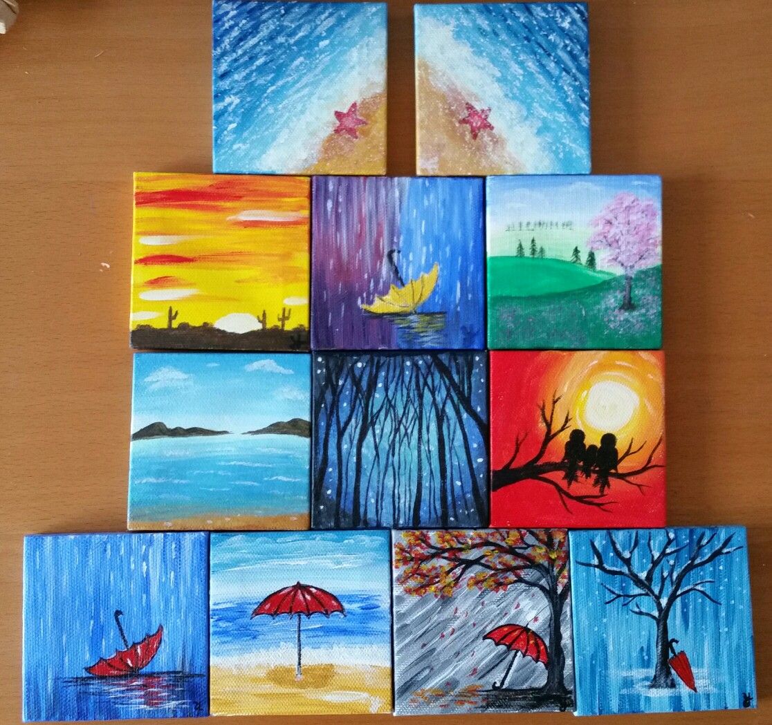 mini canvas acrylic painting on canvas ideas