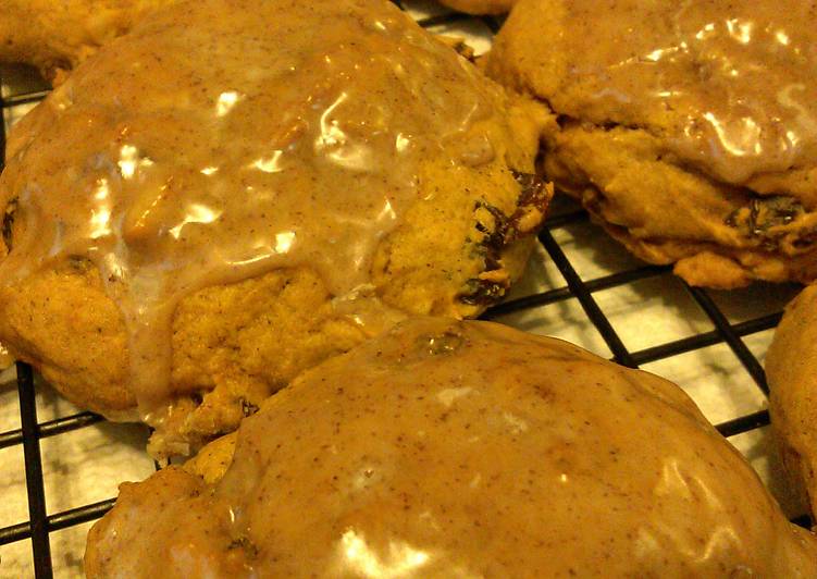 recipe delicious pumpkin cookies with nuts raisins cinnamon glaze