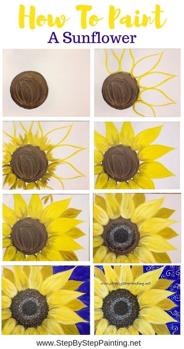 sunflower acrylic painting tutorial easy